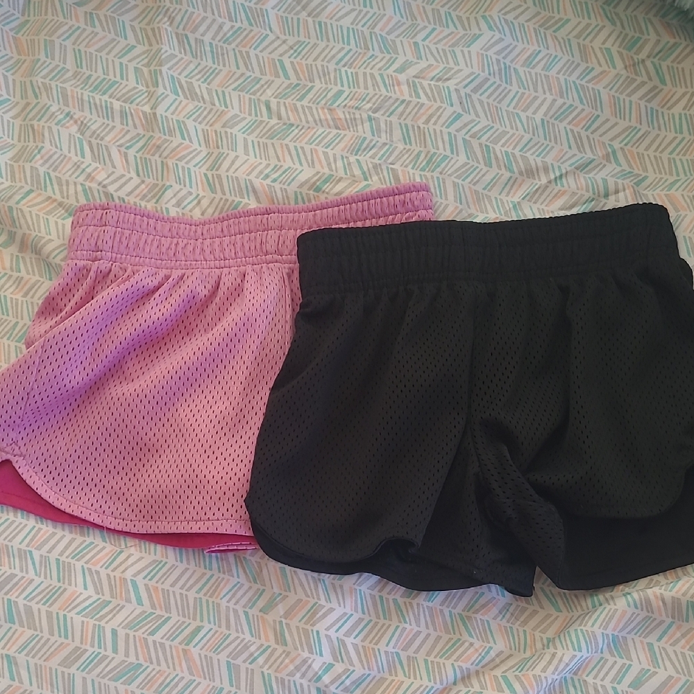 Pink and Black Athletic Shorts, Girls Size Small 7